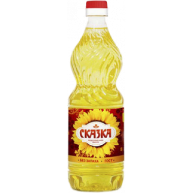 Масло Сказка подсолнечное рафинированное 0,9л
