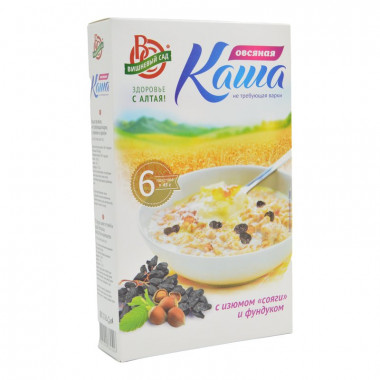 Каша Вишневый сад овсяная с изюмом и фундуком в пакетиках 6*40г