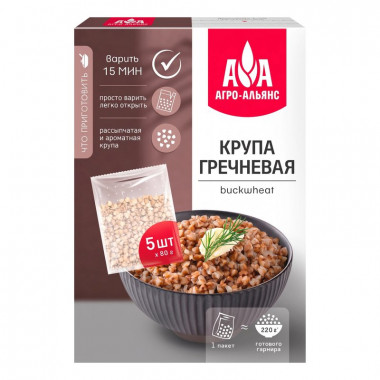 Греча Агро-Альянс Экстра-3 5пак*80г 400г м/у