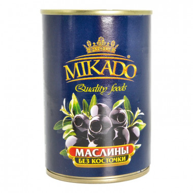 Маслины Микадо черные без косточки 314мл ж/б