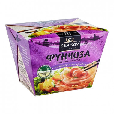 Вермишель Сэн Сой фунчоза под тайским соусом с ананасами и тамариндом 125г