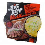 Пюре картофельное БигБон макс по-домашнему с кусочками тушеной говядины 110г