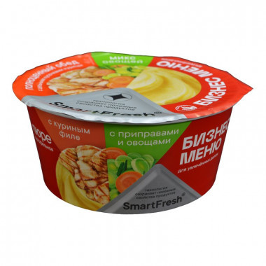 Пюре картофельное Бизнес Меню куриное филе с приправами и овощами тарелка 110г