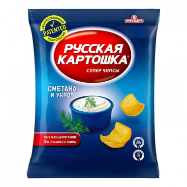 Чипсы Русская картошка со вкусом сметана и укропа 140г