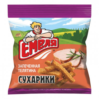 Сухарики Емеля запеченная телятина 40г