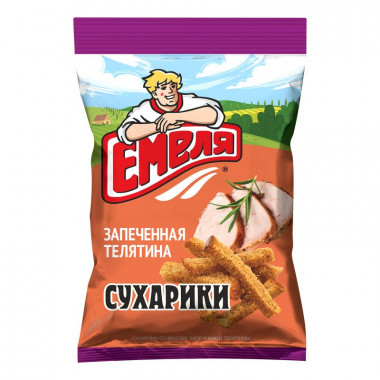 Сухарики Емеля запеченная телятина 90г