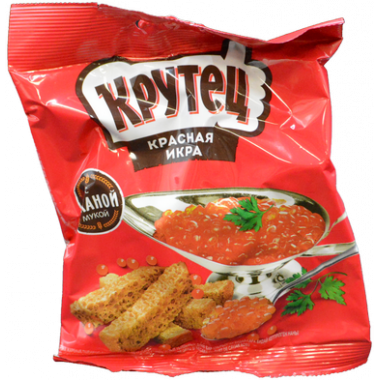 Сухарики Крутец со вкусом красная икра 80г