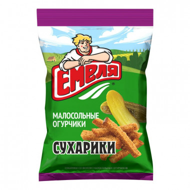 Сухарики Емеля малосольные огурчики 90г