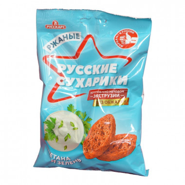 Сухарики Русские слоеные вкус сметана и зелень 50г