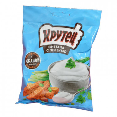 Сухарики Крутец со вкусом сметана с зеленью 80г