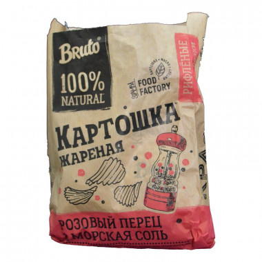 Чипсы Бруто крафт рифленые перец розовый 120г