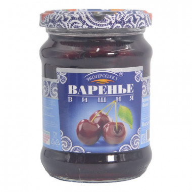 Варенье Экопродукт десертное вишня 325г ст/б