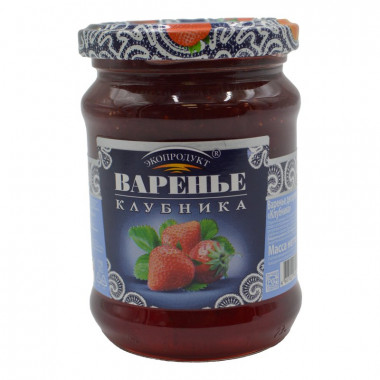 Варенье Экопродукт клубника 325г ст/б