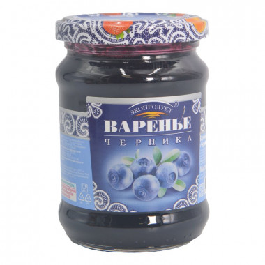Варенье Экопродукт десертное черника с/бн 325г