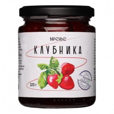 Варенье Мастер Джем Чистая польза клубничное 320г ст/б