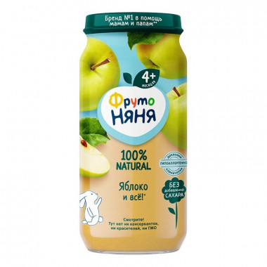Пюре Фруто-няня из яблок с 4мес. 250г