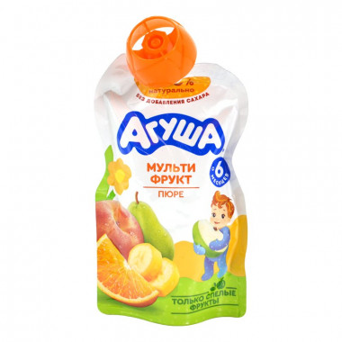 Пюре Агуша Я сам мультифрукт дойпак 90г