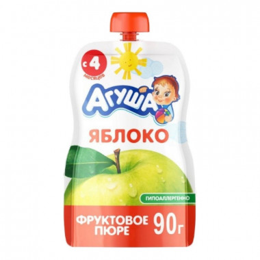 Пюре Агуша Я сам! яблоко дойпак 90г