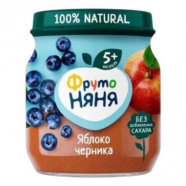 Пюре Фруто-няня яблоко/черника 100г