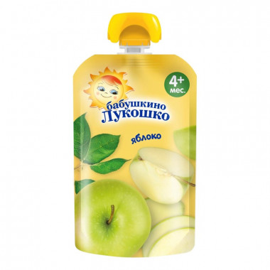 Пюре Бабушкино лукошко яблоко 4+ 90г