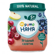 Пюре Фруто-няня из яблок, черники и вишни с 5мес. 100г