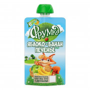 Пюре Фрумка яблоко-банан печенье 90г м/у 6+