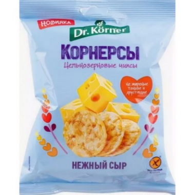 Корнерсы Д.Кернер цельнозерновые чипсы нежный сыр 50г