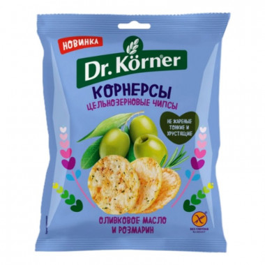 Корнерсы Д.Кернер цельнозерновые чипсы розмарин оливковое масло 50г