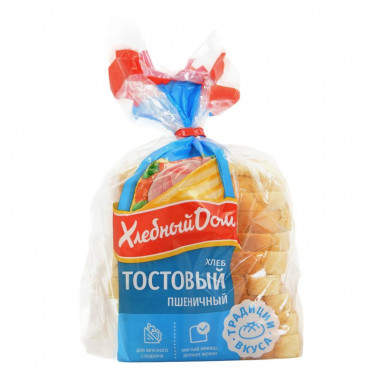 Хлеб Хлебный дом Тостовый пшеничный в нарезке 350г