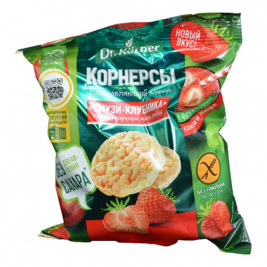 Корнерсы Д.Кернер рисово-кукурузные смузи-клубника 40г