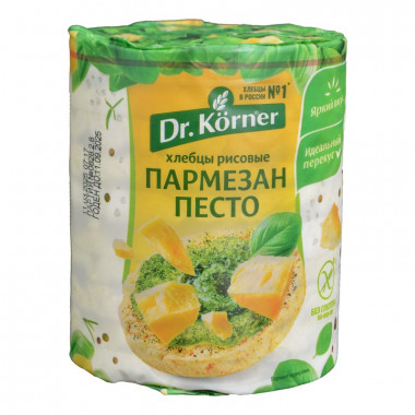 Хлебцы Dr.Korner рисовые с песто и пармезаном 80г