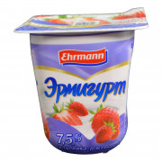Продукт йогуртный Эрмигурт сливочный клубника-земляника 7,5% 100г