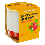 Йогурт Коломенский земляника 5% 170г ст/б Йогурт Коломенский земляника 5% 170г ст/б