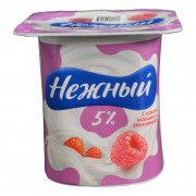 Продукт йогуртный Кампина Нежный сливочный с соком малины и земляники 5% 100г