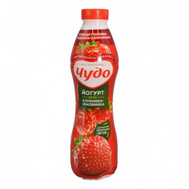 Йогурт Чудо питьевой клубника-земляника жир. 1,9% 680г