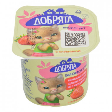 Биойогурт Добрята клубника 2,9% 100г