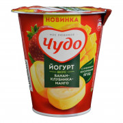 Йогурт Мое любимое чудо банан-клубника-манго 2,0% 290г пл/стакан