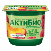 Биойогурт АктиБио персик-малина 3% 130г