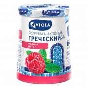 Йогурт Виола Греческий малина и мята безлактозный 3% 140г