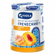 Йогурт Виола Греческий персик и мед безлактозный 3% 140г