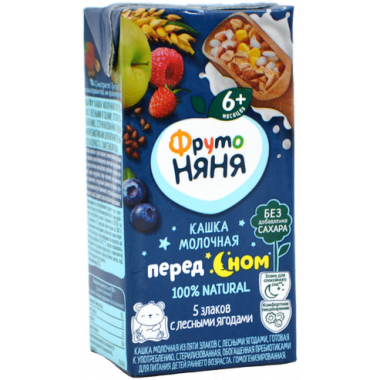 Каша Фруто-няня 5 злаков молочная с лесными ягодами 0,2л