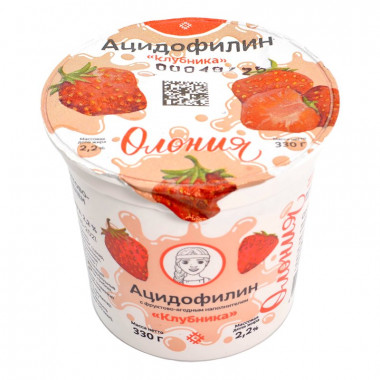 Ацидофилин Олонецкий МК клубника 2,2% 330г ст