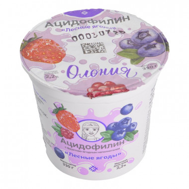 Ацидофилин Олонецкий МК лесные ягоды 2,2% 330г ст