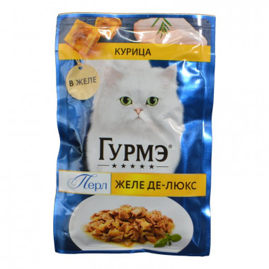 Корм для кошек Гурме Перл желе де-люкс курица 75г