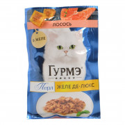 Корм для кошек Гурме Перл желе де-люкс лосось 75г