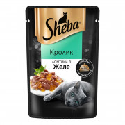 Корм для кошек Шеба для взрослых кошек ломтики кролик в желе 75г м/уп