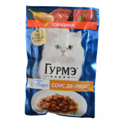 Корм для кошек Гурме Перл Де Люкс говядина соус 75г