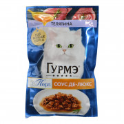 Корм для кошек Гурме Перл Де Люкс телятина соус 75г
