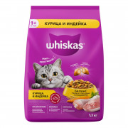 Корм для кошек Вискас вкусные подушечки с нежным паштетом курица, индейка 1,3кг