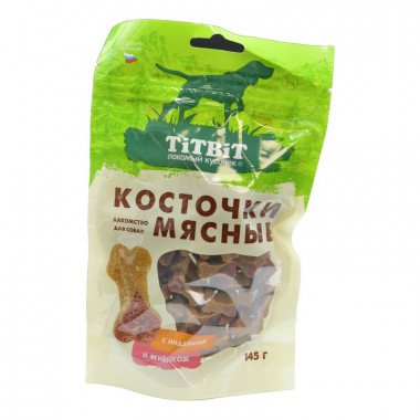 Лакомство Тит Бит для собак мясные косточки индейка/ягненком 145г 6479112